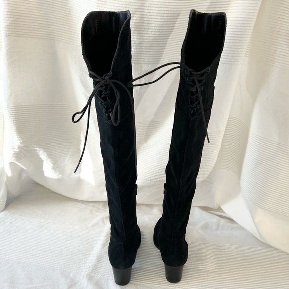 Aldo Womens Jeffres Black Suede Almond Toe Over Knee Boots - Picture 10 of 16